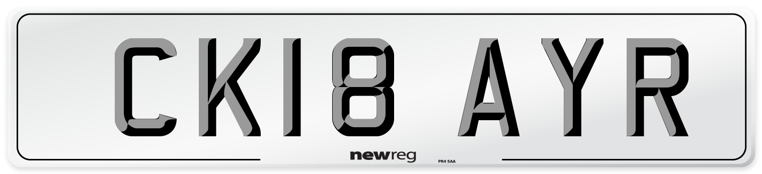 CK18 AYR Number Plate from New Reg